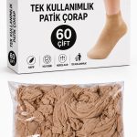 60 Çift Kadın Ten Tül Tek Kullanımlık Soket Çorap