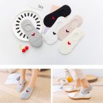 4 Çift Kalp Desenli Kadın Görünmez Sneaker Çorap