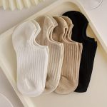 4 Çift Derby Desenli Kadın Çok Renkli Görünmez Sneaker Çorap