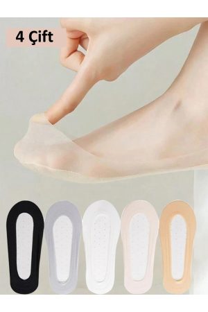 6 Çift Çok Renkli Kadın Görünmez Tül Suba - Babet Çorap