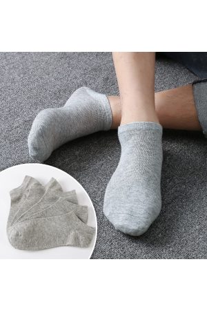 5 Çift Gri Erkek Patik Çorap Bilek Boy