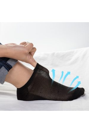 6 Çift Erkek Siyah Bambu Görünmez (sneaker) Spor Ayakkabı Çorabı