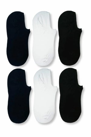 6 Çift Kadın Siyah Görünmez (sneaker) Spor Ayakkabı Çorabı