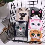 5 Çift Sevimli Kedi Desenli Çok Renkli Kadın Patik Çorap