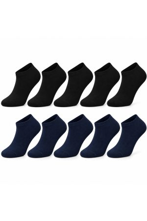 10 Çift Siyah-lacivert Erkek Patik Çorap Bilek Boy