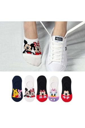 5 Çift Kadın Çok Renkli Görünmez (sneaker) Spor Ayakkabı Çorabı