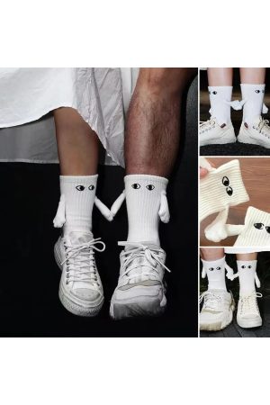 2 Çift Mıknatıslı Unisex Siyah - Beyaz Kolej / Tenis Çorap