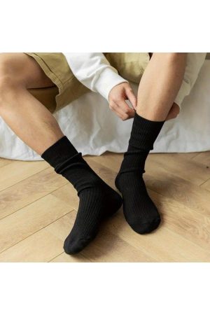 4 Çift Unisex Siyah Beyaz Çizgisiz Derbyli Soket Kolej Tenis Çorap