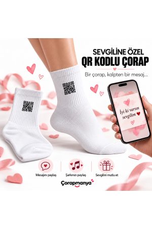 Kişiye Özel QR Kodlu Çorap – Şarkı, Sosyal Medya ve Mesaj Tasarımlı Hediyelik Çorap